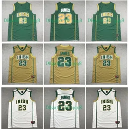 NC01 Top-Qualität 1 #23 James Jersey St. Vincent Mary Irish High School Jersey Basketball-Trikots