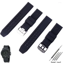 Assistir bandas acessórios homens adequados para 23mm Silicone Sports Strap 3051 3050 3080 4420 8800 Botão de metal Hele22