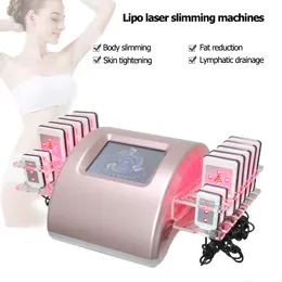 Bärbar laser Lipo Beauty Salon Fat Luppe Machine Lipolaser Cellulite Minska fettsugning Diode Viktminskningsmaskiner 14 Pads