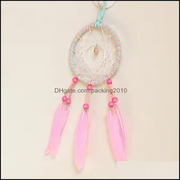 Konst och hantverk Arts Gifts Home Garden Creative Dream Catcher Pendant Feather Wind Chime Decor Handmade Dreamcatcher 6 8xr C Drop Deliver