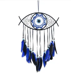 Blå dreamcatcher väggkonst dekoration lycka till charm eye dream catcher för väggdekor hem kontor vardagsrum