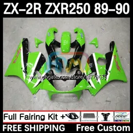 카와사키 닌자 ZX2R 용 오토바이 본체 ZXR250 ZX 2R 2 R R250 ZXR 250 89-98 차체 8DH.71 ZX2 R ZX-2R ZXR-2-250 89 90 ZX-R250 1990 풀 페어링 키트 스톡 그린