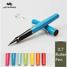Jinhao Rollerball Luxury 599 Sixcolor Business Metal Point Tip Flat Pen Pen Clip 0.7mm Can Black Divill يمكن تخصيص 220704