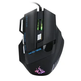 Ny mus DPI Färgglada ljusemitterande Professionell Optisk Mekanisk Wired Gaming Cable Mouse Möss