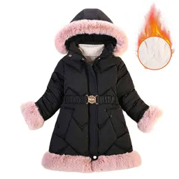 LZH Kurtka odzieży odzieżowej dla dziewcząt Parka nastolatki zima gruba bawełniana bawełniana kurtka dla dzieci odzież z kapturem 6 8 10 rok J220718