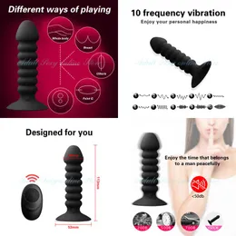 NXY Anal Oyuncak Vibrator Titreşimli Prostat Titreşim Masajı Erkekler için Dildos Butt Fiş Uzaktan Kumanda Seks Yetişkin 220510