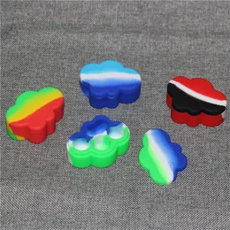 4 Cavity Cloud Shape Silicone Jars box Dab Wax Oil Container 22 Ml Stackable Silicon Containers glass water pipe
