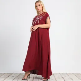 Plus storlek klänningar tryck mode bohemian vete stor a-line klänning kvinnors plus