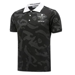 Summer Men Odzież Nowe krótkie koszule golfowe czarne lub białe kolor na zewnątrz koszulę s/xxl w chwiec