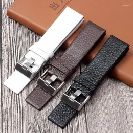 Watch Bands Strong Flexibility Genuine Leather Strap For DZ4323/1657/4318 Band Bracelets 22MM 24MM 26MM 28MM 30MM Hele22