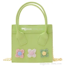 Girls Flower Handbag 2022 Summer Fashion Simple Children Floral Chain One Spall Borse Kids Crossbody Borse Zero Walet F1096