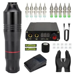 Beruf Tattoo Maschine Stift Kit Netzteil Rotary Mit Nadeln Werkzeuge Für Permanent Make-Up Künstler 220617