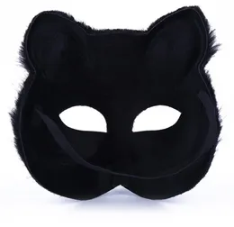 FURRY FOX MASKS Half Face Eye Mask Cosplay Props Halloween Party Cosplay Mask $6.79 - AU