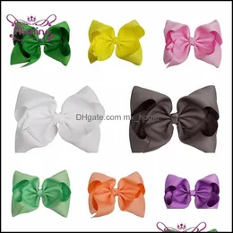 Accessori per capelli Nastro in grosgrain tinta unita per bambini Bowknot Hairpcute Archi fatti a mano Clip a becco d'anatra Copricapo per bambino Sweet Drop Delive Dhvc1