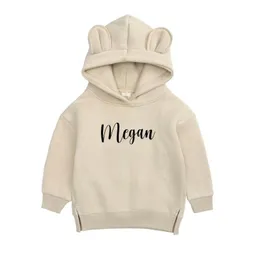 Moletons femininos moletons personalizados infantil bens de capuz Presentes para Nome Inicial Clothing Baby Wear Hoody 230206