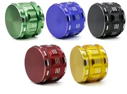 Grinder per fumatori di erbe 2,5 "pollici 4 pezzi di grandi dimensioni in metallo per frantoio per tabacco Accessori 63mm Smerigliatrici per pressa per polline in lega di alluminio