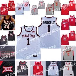 Nuova maglia da basket Texas Tech NCAA College Mac McClung Terrence Shannon Jr. Bryson Williams Kevin McCullar Davion Warren Kevin Obanor Adonis