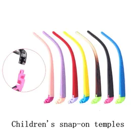 Moda Óculos de Sol Armações Crianças Silica Hastes Snap-on Color Silicone Par Multi-color Opcionais Óculos Pernas Acessórios Moda