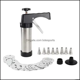 Cake Tools Bakeware Kitchen Dining Bar Home Garden Cookie Press Kit Gun Hine Making Decoration 13 Molds 8 Pastry Pi Nozzles Tool Biscuit