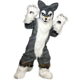 Halloween Husky Fox Dog Mascot Costume Högkvalitativ tecknad anime Temakaraktär Vuxenstorlek Jul karneval fancy klänning