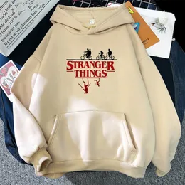 Harajuku Mulheres Hoodies Stranger Things Coisas gráficas de tamanho grande moda moda de anime impressão de anime Mens capuz Top streetwear roupas 220804