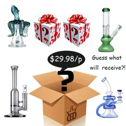 Superising Box Blind Box Narghilè Accessori per fumatori per regalo Dab Oil Rigs Bong per acqua in vetro con percolatore Perc Costruisci un bong