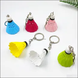 Keychains Fashion Accessories 6 Colors Creative Mnini Pvc Badminton Pendant Sports Small Key Chain Bag Charm Car Keyrings Gi Dhxb4