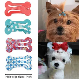 Mini 100 pezzi forcina per animali domestici cucciolo fermagli per capelli con osso di cane fermagli per capelli per animali domestici accessori per capelli per cani colore casuale