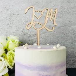 Iniziali personalizzate dello sposo e della sposa Nome Toppers per torta Topper per matrimonio in legno rustico Decorazioni per torta Regali di nozze Specchio acrilico in oro rosa 220618
