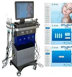 Máquina facial de 11 em 1 H2O Aqua Face Face limpa Microdermoabrasão Profissional Equipamento facial de oxigênio Crystal Diamond Water descascando