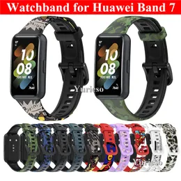 Silikonowy zespół zegarek dla Huawei Band 7 Pasek Akcesoria Smart Watch Break Breas Mash