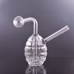 Il più nuovo tubo di bong dab rig in vetro a forma di granata creativa da fumo con grande ciotola per bruciatore a nafta da 30 mm