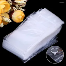 Bolsas de jóias bolsas de 100 pcs de plástico selvagem com zíper de zíper transparente transparente Poly Bag 4cmx6cm EDWI22