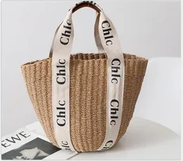 Designer novo 23ss Fashion Lagar Summer Beach Shoulder Bag Straw Shopping Casual Rattan Women Handbags Large Capacity Lady Buckets bags