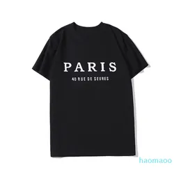 2022 Yeni Yüksek Kaliteli Erkek Tasarımcı T Shirt Moda Paris Erkek Kadın Çiftler Sıradan Tişört Siyah Beyaz Stilist Gömlek S-XXL