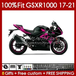 Injektion OEM-kropp för Suzuki GSXR1000 K17 GSXR 1000 CC 2017 2018 2019 2020 2021 Kroppsarbete 146NO.79 1000cc GSX-R1000 17-21 GSXR-1000 17 18 19 20 21 FAIRINGS RED LAGER BLK BLK