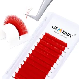 Fałszywe rzęsy Brązowe kolorowe łatwe przedłużenie wentylatora niebieskie różowe zielone zielone faux faux nork w kolorze rzęs naturalny Rainbow Premade Lashesfalse