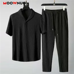 Summer Men's Casual Sets T-Shirts Pants Sportswear Jogger Erkek Moda Takipleri Sweatshirt Hombre Fit Moownuc 220610
