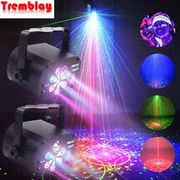 LED Bühne Laser Beleuchtung Projektor Disco Lampe mit Sprachsteuerung Sound Party Lichter für Home DJ Laser Show Party Lampe