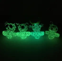 Neue leuchtende Karpfenkappe Glaspfeifen Zigarettenglas Pandabär alte Kuh Kaninchen leuchten in dunkler Nagelabdeckung