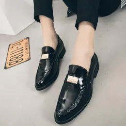 Dress Shoes Casual Man Fashion Loafers Men Black For Men's Summer Leather Skin Italian Luxury Stylish Lather WeddingDress