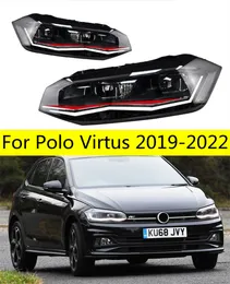 2 PCS Car Lights Parts For VW Virtus 20 19-2022 New Polo Head Lamps LED Daytime Running Light DRL Driving Light