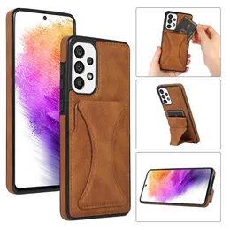 Back Stand Wallet Leather Cell Phone Case Cases Voor Samsung s22 s21 s20 Plus ultra A13 A33 A53 A73 A12 A32 A42 A52 A72 drop-proof beschermhoes met kaartsleuf