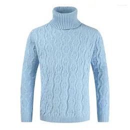 Мужские свитера 2022 Turtleneck Blue Grey с длинными рукавами Осень зимний пуловер.