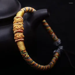 Очарование браслетов Простые пятицветные стримерные национальные ветряные тибетские тибетские стиль разноцветный китайский узел браслет рука