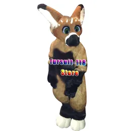 Fursuit Husked Husked cão raposa lobo mascote traje de pele adulto boneca cartoon boneca dia das bruxas festa desenhos animados conjunto # 202