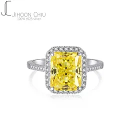 Luxus 925 Sterling Silver Emerald Cut Created Wedding Engagement Classic Women Rings Fine Schmuck Geschenk 220708