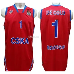 Nikivip Nando de Colo #1 Cska Moscow Retro Basketball Jersey Mens Sitched أي عدد الأسماء من القمصان