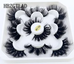 HBZGTLAD 5 pairs 8 25mm Natural 3D Fluffy false eyelashes makeup kit Mixed Mink Lashes extension Dramatic Volume fake lashes 220524