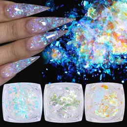 Nail Glitter Aurora Edelweiss Powder Crystal Opal Art Cloud Brocade Flakes Chrome Holographics Diy Manicures Tips Prud22